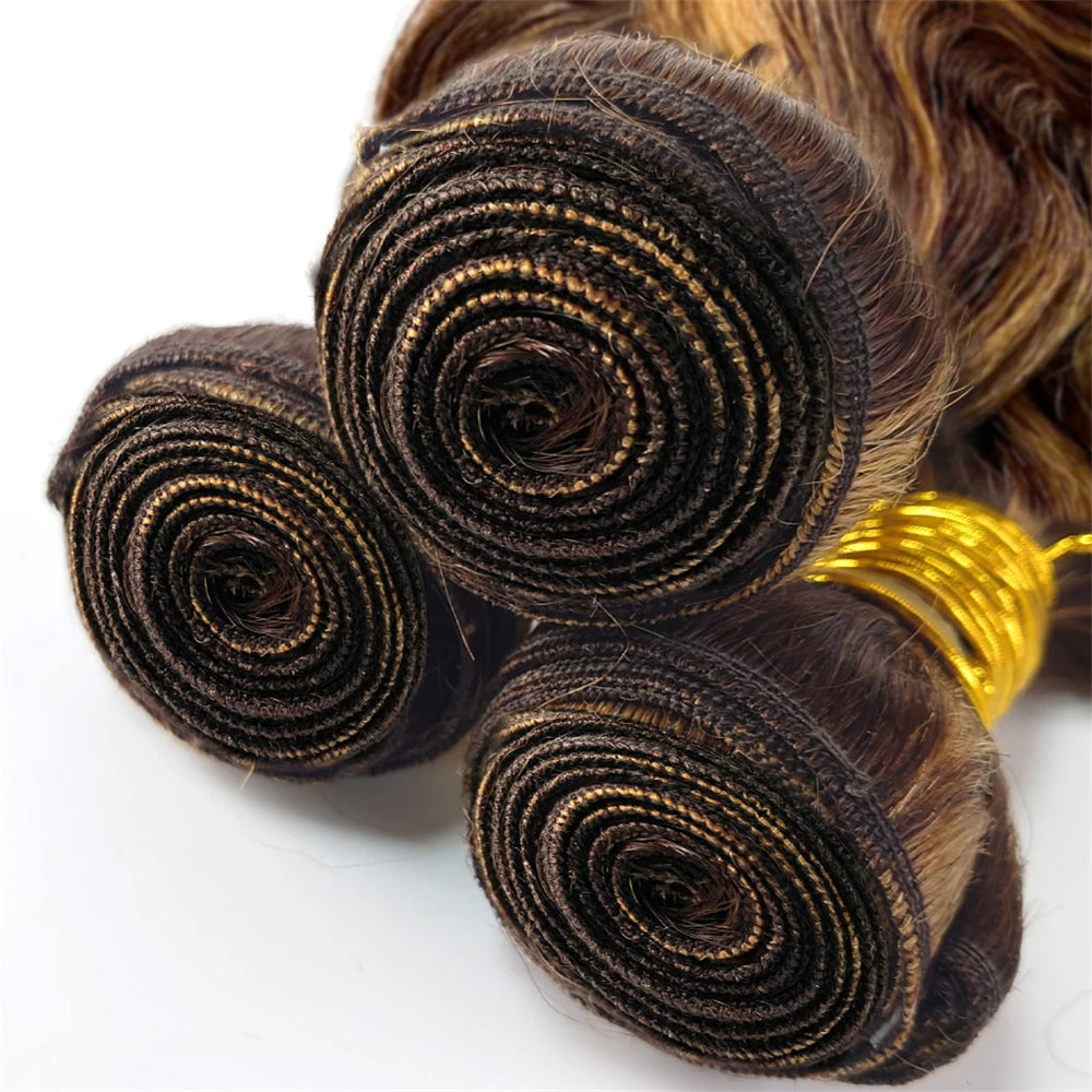 Body Wave Highlight Human Hair Bundles Brazilian 30inch Brazilian Human Hair Weave 1/3 Bundles For Women 4/27 Ombre Colored
