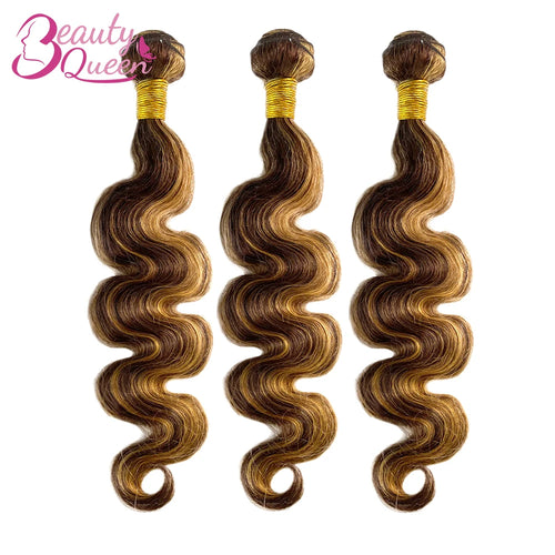 Body Wave Highlight Human Hair Bundles Brazilian 30inch Brazilian Human Hair Weave 1/3 Bundles For Women 4/27 Ombre Colored