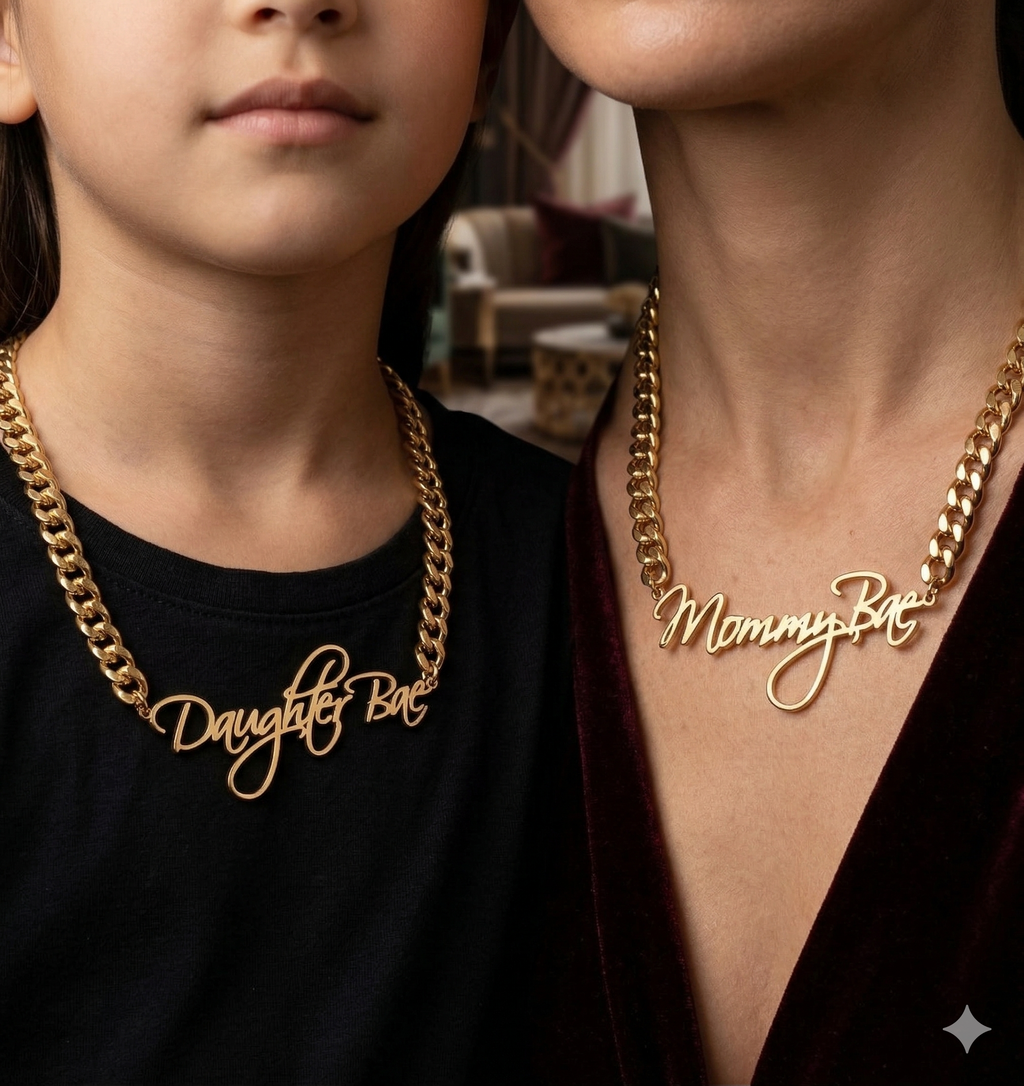 The Cuban Cursive Nameplate Necklace