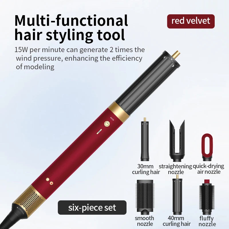HS09 6-in-1 Professional Hair Styler: Dry, Curl & Straighten