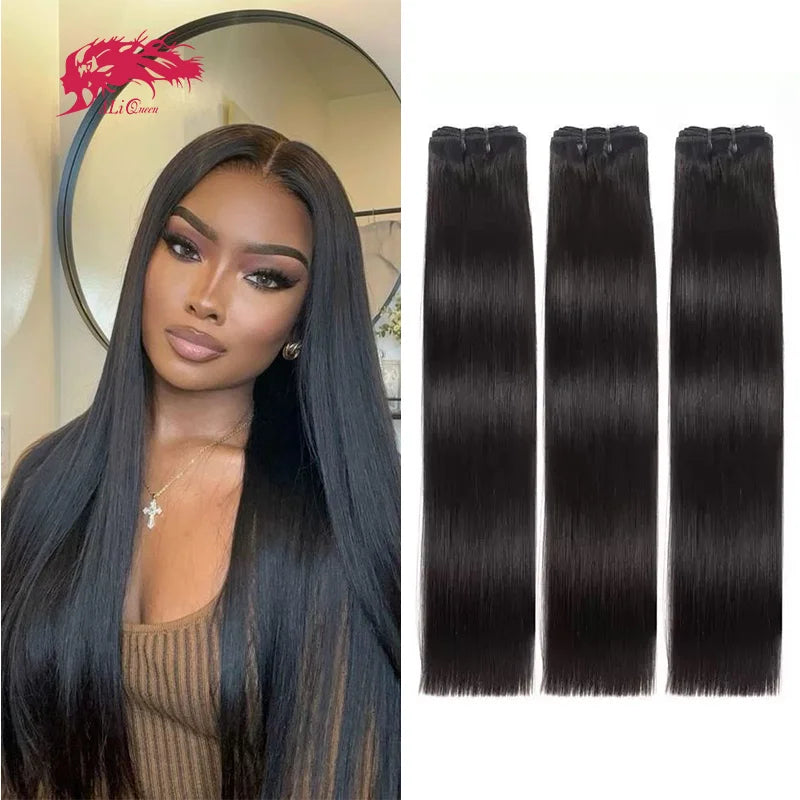 Luxe Hair Bundles Straight Human Hair Bundles Virgin Hair Weave For Women Indian 100% Human Hair Extensions