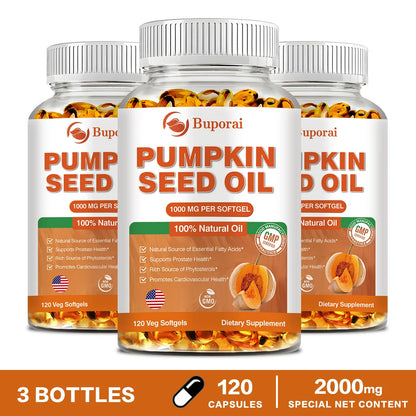 Pumpkin Seed Oil - Promotes Hair Growth, Urinary Tract and Prostate Health, Cardiovascular Support