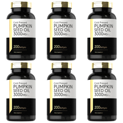 Pumpkin Seed Oil Capsules 3000mg Extract Body Essential Fatty Acids Cold Pressed Non-GMO Gluten Free 200 Count Supplement