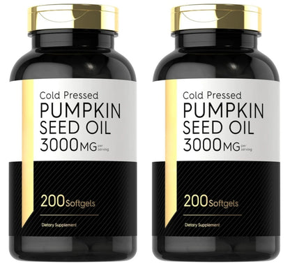 Pumpkin Seed Oil Capsules 3000mg Extract Body Essential Fatty Acids Cold Pressed Non-GMO Gluten Free 200 Count Supplement
