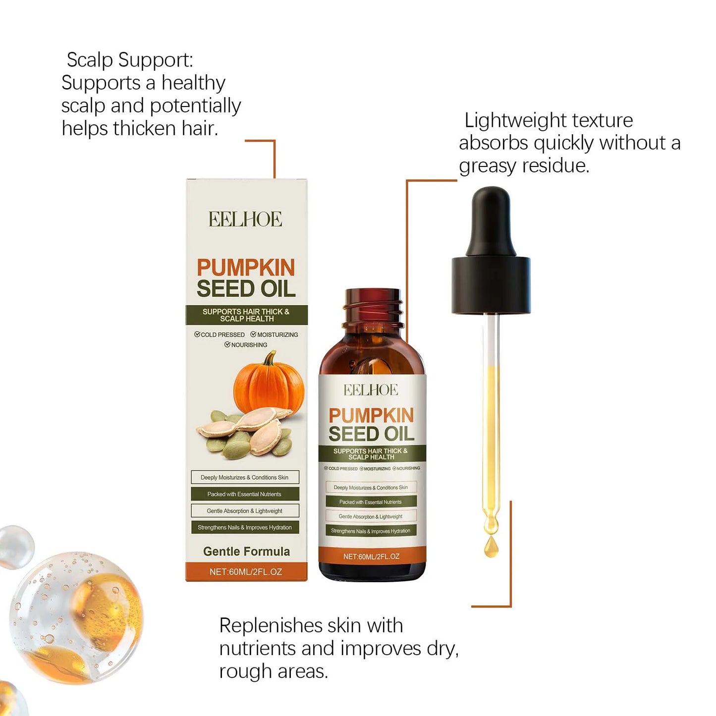 Pumpkin Seed Essential Oil – Nail, Hair & Skin Nourishing Care Oil