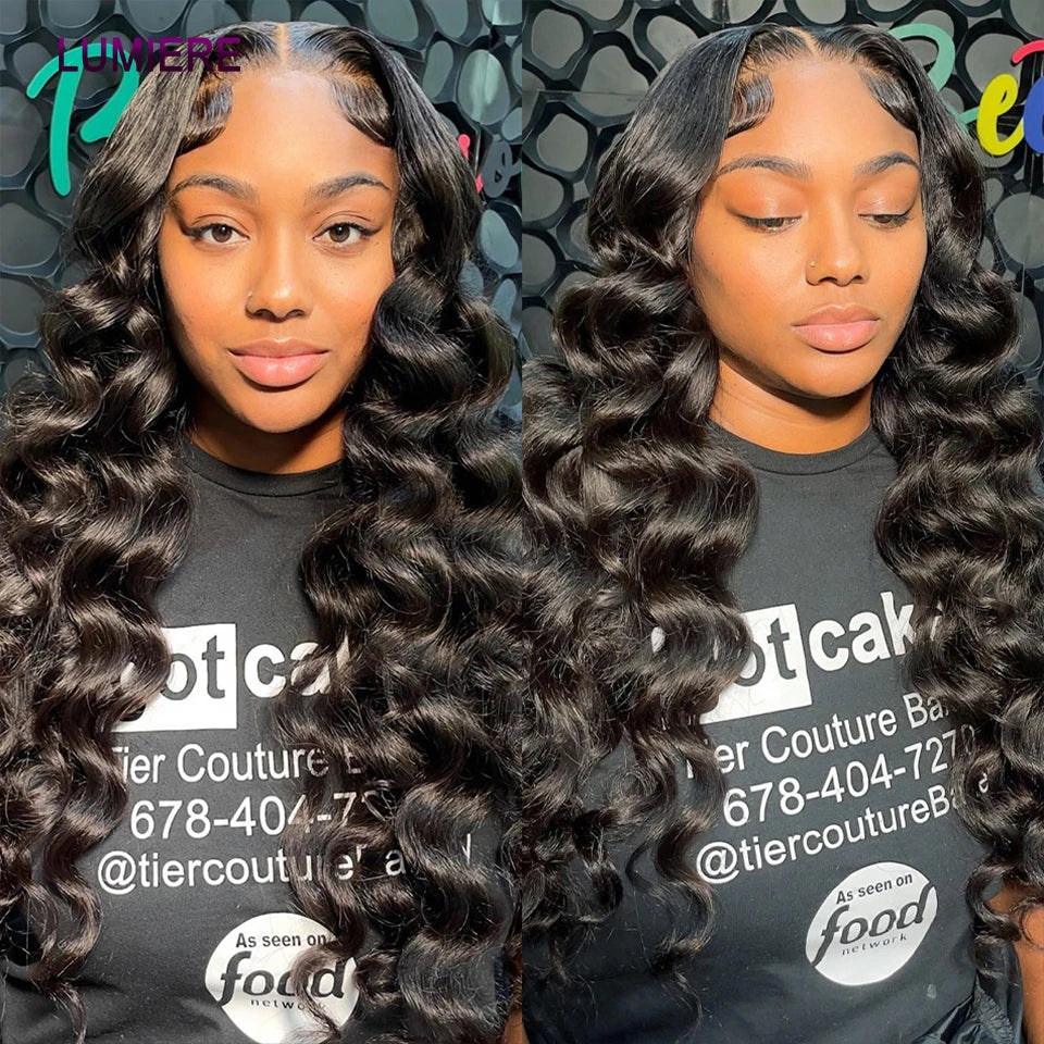 Loose Deep Wave Bundle With Closure Frontal HD Transparent Lace And Closure Virgin Raw Curly Human Hair Bundle Deal Hair Extensi
