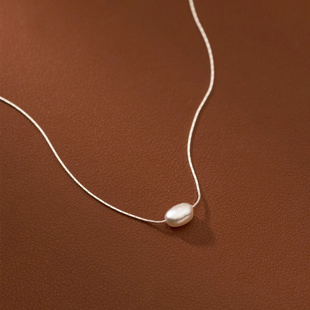 The Silver Pearl Drop Necklace