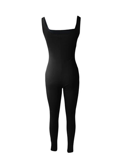 Women SleeveStreetwear less Bodycon Jumpsuit Summer Solid Color U-neck Romper Pants Clubwear