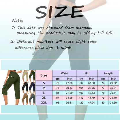 High Waist Cargo Capris Pants – Women's Summer Casual Hiking Trousers