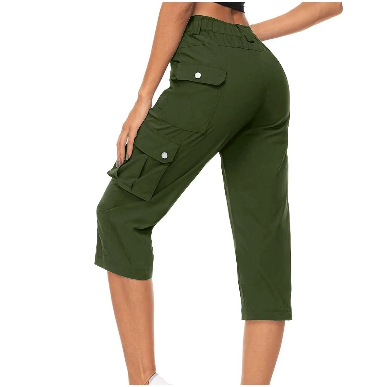 High Waist Cargo Capris Pants – Women's Summer Casual Hiking Trousers