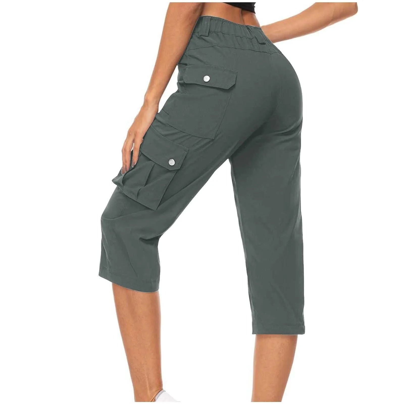High Waist Cargo Capris Pants – Women's Summer Casual Hiking Trousers