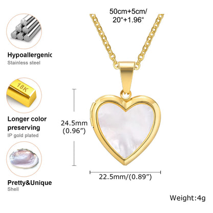 Light Heart Locket Pendants for Women Men Openable Photo Frame Glossy Stainless Steel Necklaces Family Love Collar