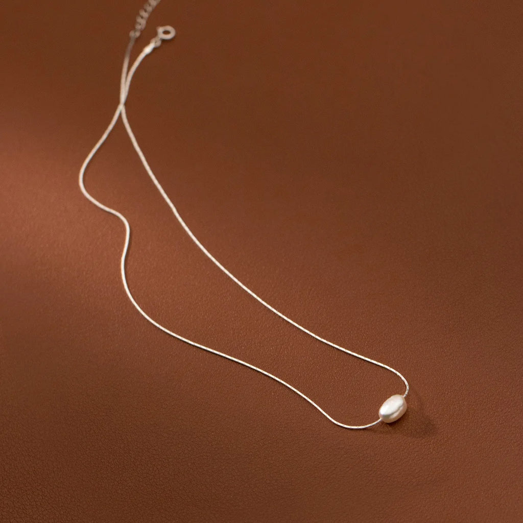 The Silver Pearl Drop Necklace