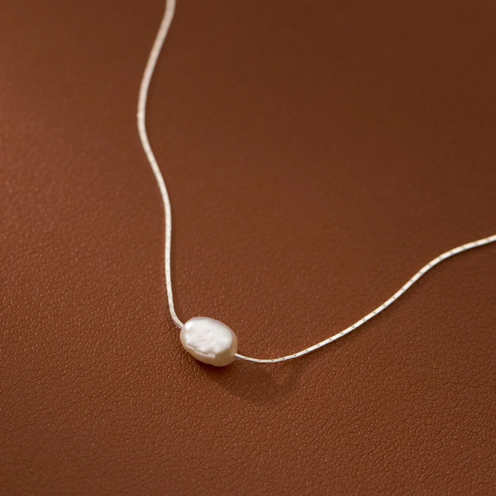 The Silver Pearl Drop Necklace