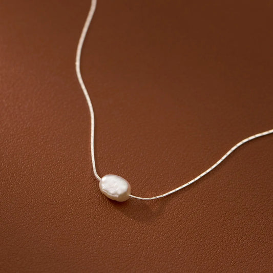 The Silver Pearl Drop Necklace