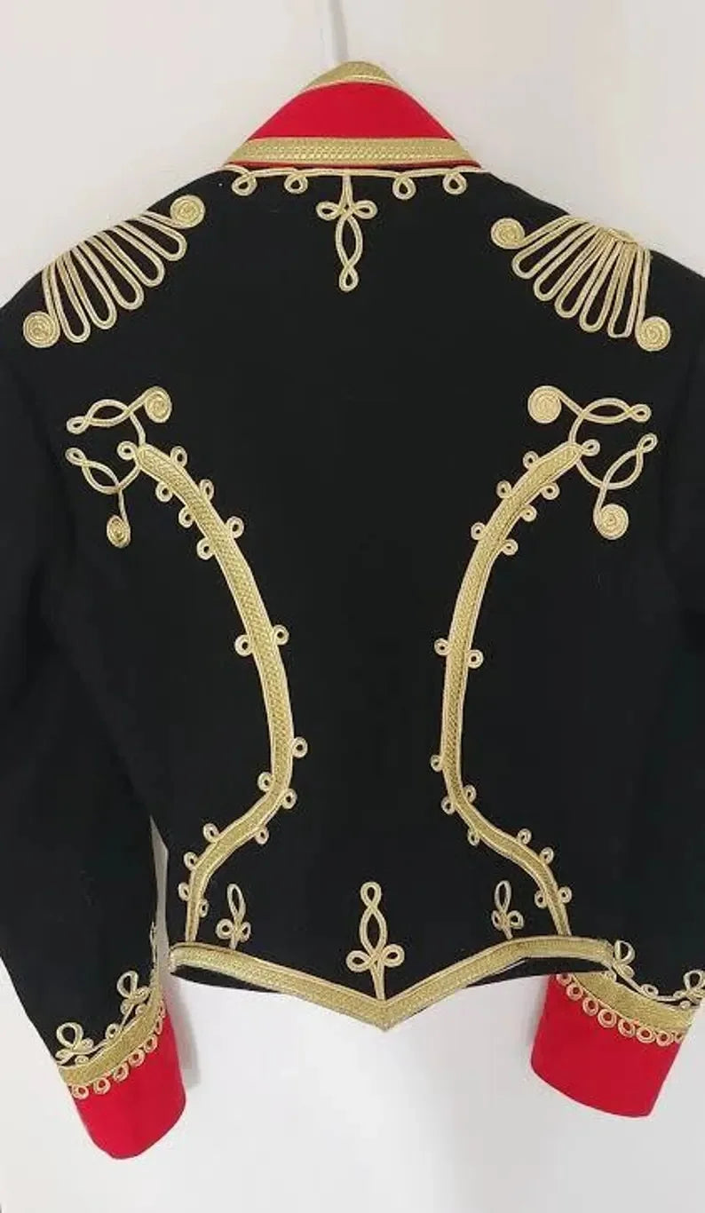 Men's Military Hussar Jacket Historical Napoleonic Uniform Coat Victorian Civil War Imperial Officers Parade Drummer Costume