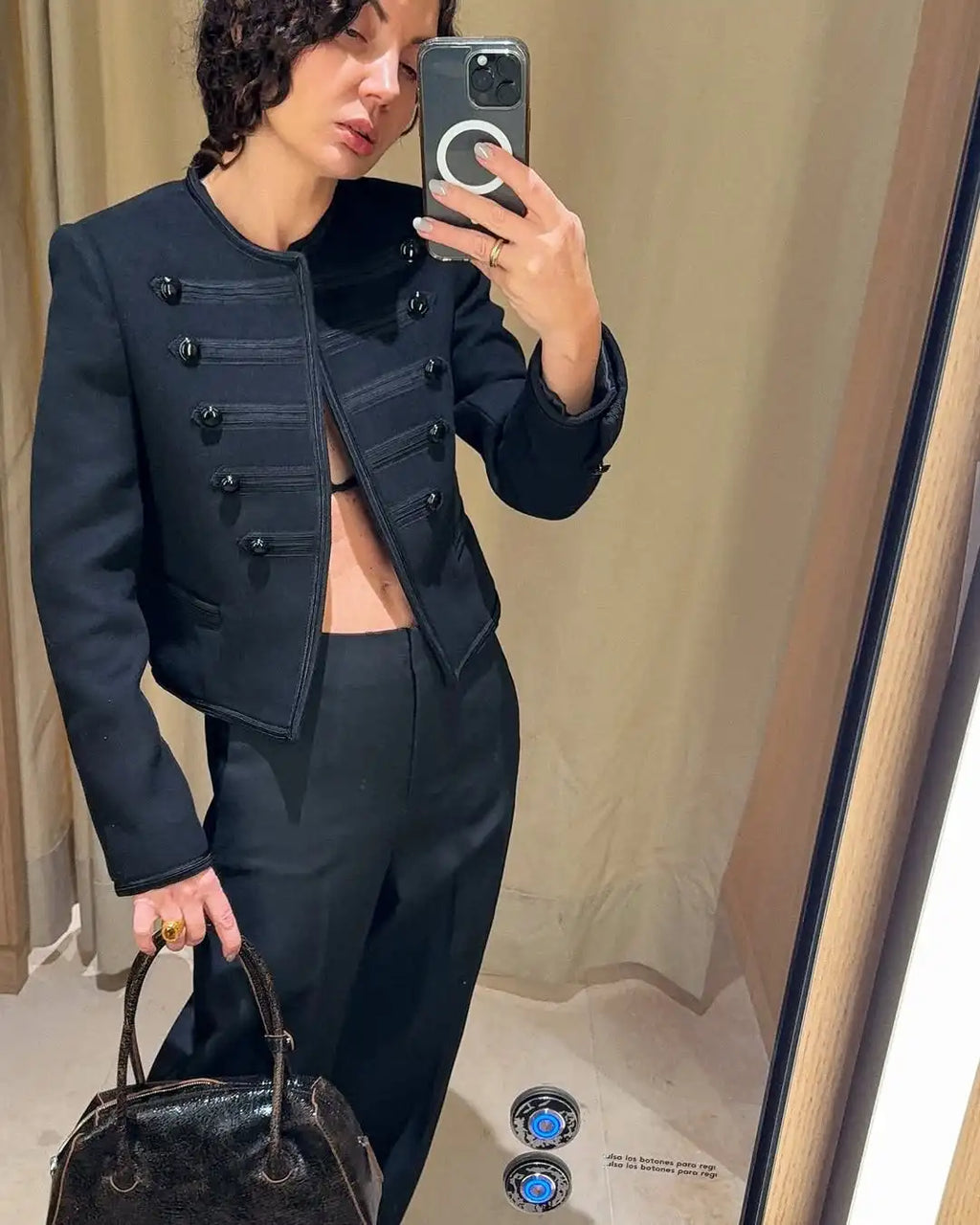 Women's Black Military Napoleon Jacket – Trendy Street-to-Office Style