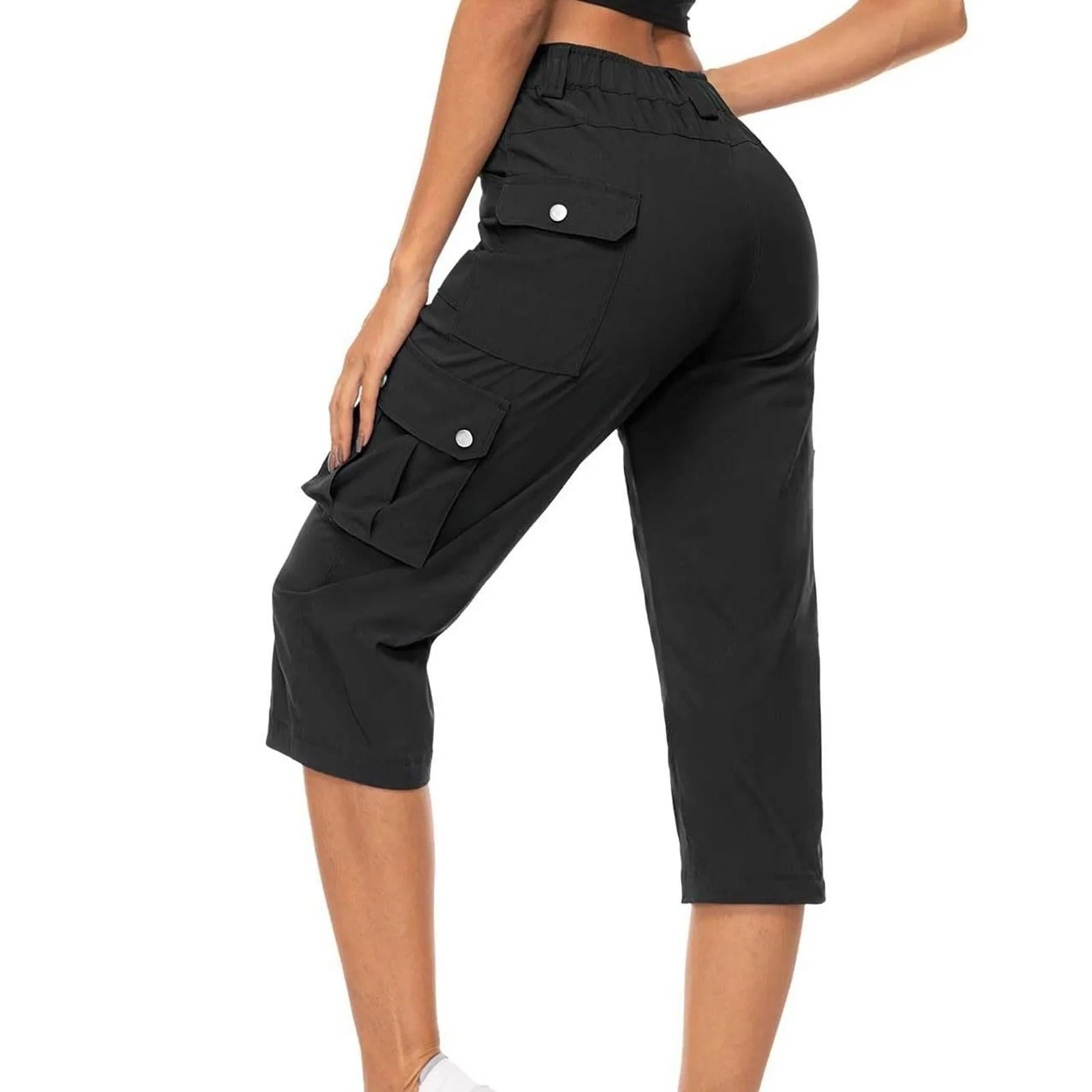 High Waist Cargo Capris Pants – Women's Summer Casual Hiking Trousers