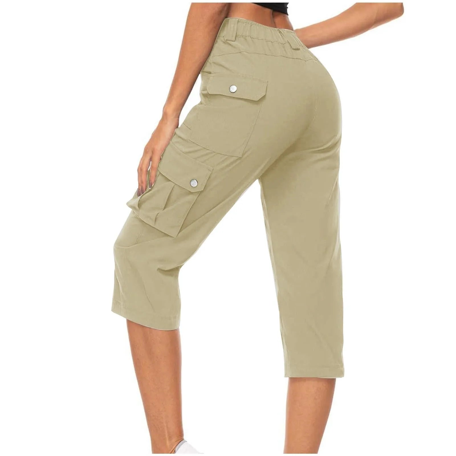 High Waist Cargo Capris Pants – Women's Summer Casual Hiking Trousers