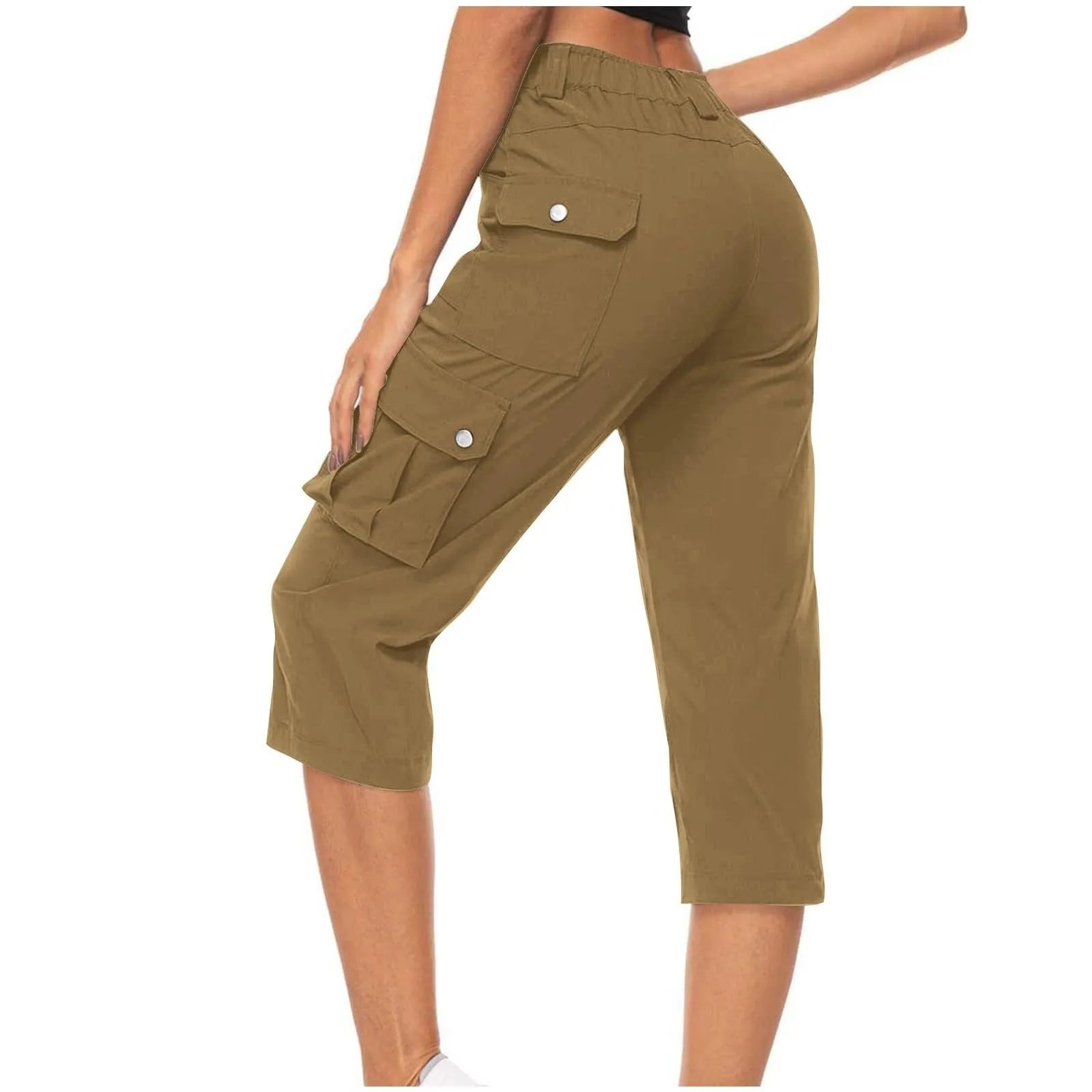 High Waist Cargo Capris Pants – Women's Summer Casual Hiking Trousers