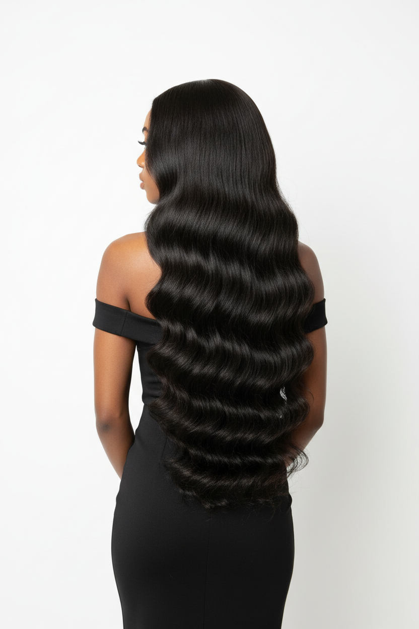 Back view - Body Wave Brazilian Bundles