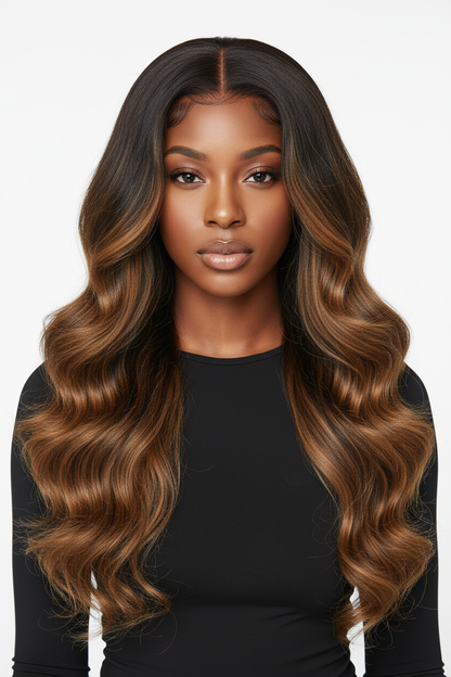 Front view - P4/27 Ombre Body Wave Bundles